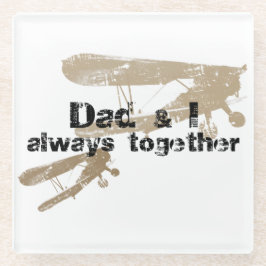Dad & I always together. Posavasos Glazen Onderzetter