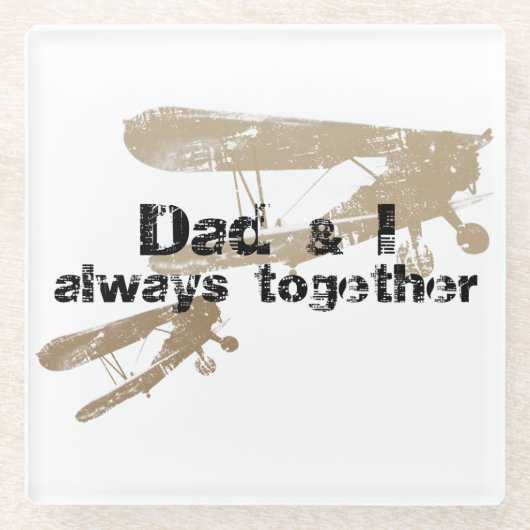 Dad & I always together. Posavasos Glazen Onderzetter (Voorkant)