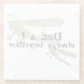 Dad & I always together. Posavasos Glazen Onderzetter (Achterkant)