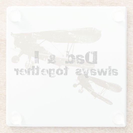 Dad & I always together. Posavasos Glazen Onderzetter (Achterkant)