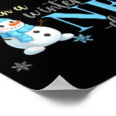 Dad In A Winter Onederland Birthday Boy Girl Cute  Poster (Hoek)