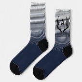 Dad Initial Socks Deer Antlers Crew Socks Sokken (Links)