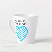 DAD IS DE BESTE | Kute Blue Striped Heart Latte Mok (Linkerhoek)