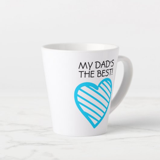 DAD IS DE BESTE | Kute Blue Striped Heart Latte Mok (Rechterhoek)
