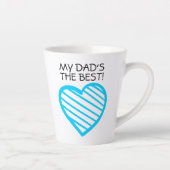 DAD IS DE BESTE | Kute Blue Striped Heart Latte Mok (Rechts)