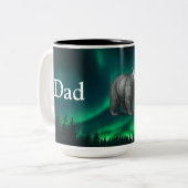 Dad Is Mentor, Guide, Strength & Heart Bear Mug Tweekleurige Koffiemok (Voorkant links)