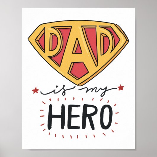 DAD is Mijn Hero | Vaderdag Poster (Voorkant)