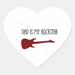 Dad is my rockstar hart sticker