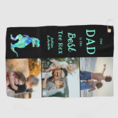 Dad is the Best Tee Rex 3 Photo Funny  Golfhanddoek (Horizontaal)
