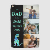 Dad is the Best Tee Rex 3 Photo Funny  Golfhanddoek (Voorkant)