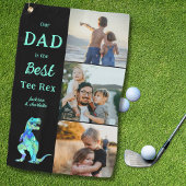 Dad is the Best Tee Rex 3 Photo Funny Golfhanddoek