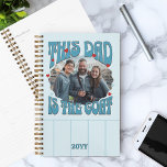 Dad is the Goat Photo Blue Red Retro Planner<br><div class="desc">Photo gift for dad from his children or child to let him know he's the Greatest Of All Time! Fun retro design with trendy freeform typography, love hearts and vintage color palette. Use the personalization template to add your photo and adjust to perfection and then, feel free to change the...</div>