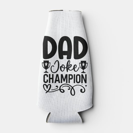 Dad Joke Champion | Grappig cadeau voor Vaderdag Flesjeskoeler (Voorkant)
