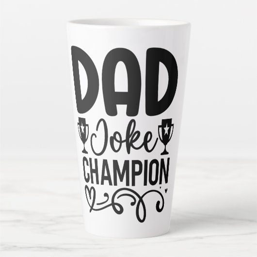 Dad Joke Champion | Grappig cadeau voor Vaderdag Latte Mok (Voorkant)