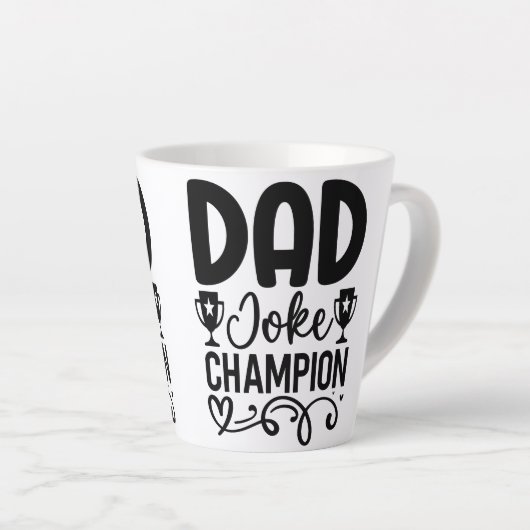 Dad Joke Champion | Grappig cadeau voor Vaderdag Latte Mok (Rechterhoek)