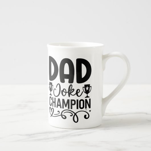 Dad Joke Champion | Grappig cadeau voor Vaderdag Porselein Kop (Rechts)