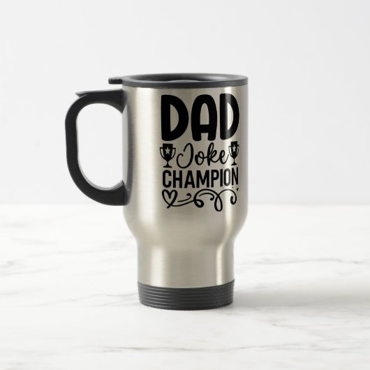 Dad Joke Champion | Grappig cadeau voor Vaderdag Reisbeker (Links)