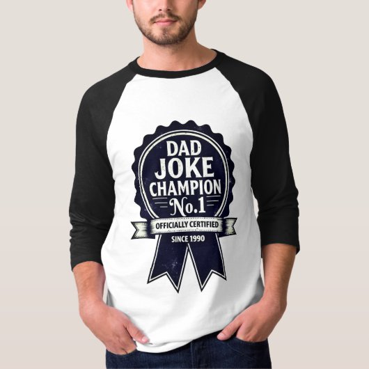 "Dad Joke Champion No. 1" prijs T-shirt (Voorkant)