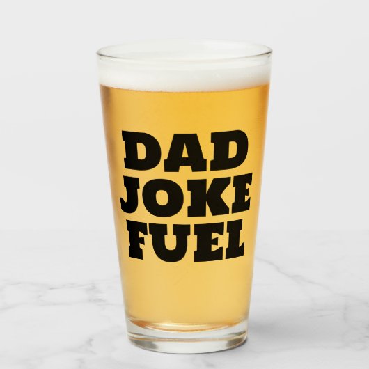 Dad Joke Fuel - Grappig cadeau voor vader Glas (Voorkant gevuld)