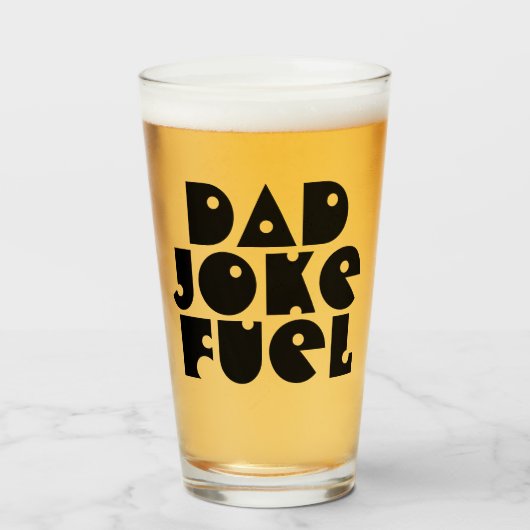Dad Joke Fuel - Groovy Retro Gift voor Vader Glas (Voorkant gevuld)