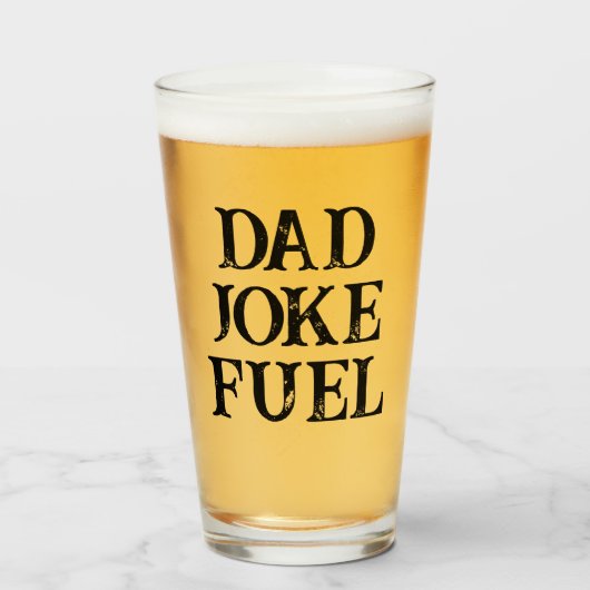 Dad Joke Fuel - Grunge Classic Gift voor Vader Glas (Voorkant gevuld)