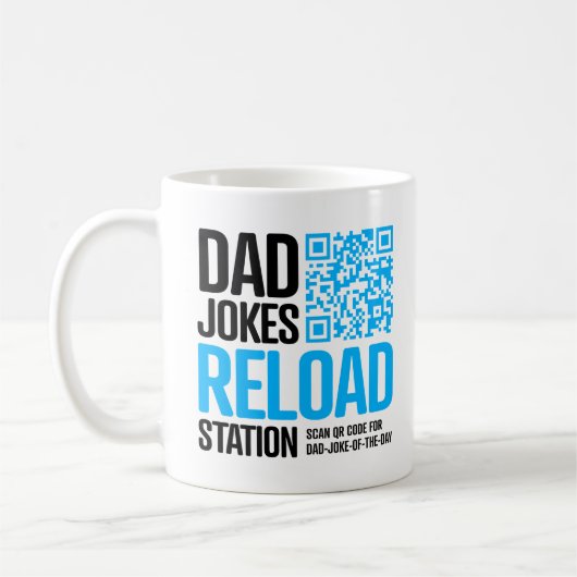 Dad Joke Mok met QR-code - Elke dag een nieuwe gra (Links)