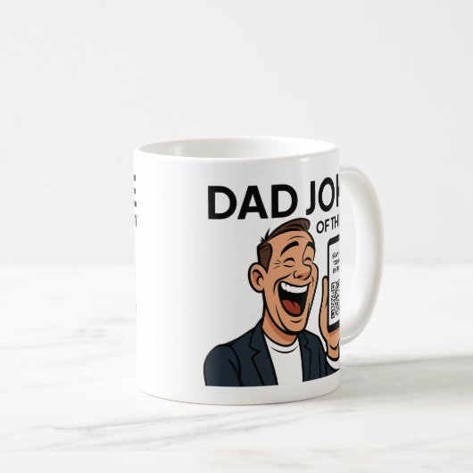 Dad Joke Mug with Daily QR Code – Endless Dad Joke Koffiemok (Voorkant rechts)