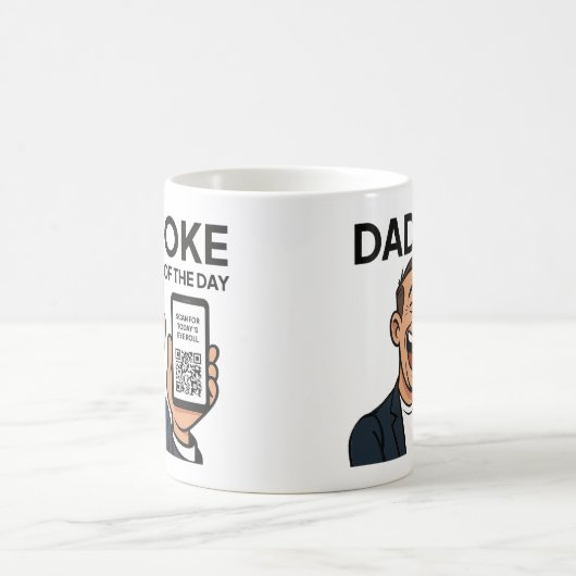 Dad Joke Mug with Daily QR Code – Endless Dad Joke Koffiemok (Center)