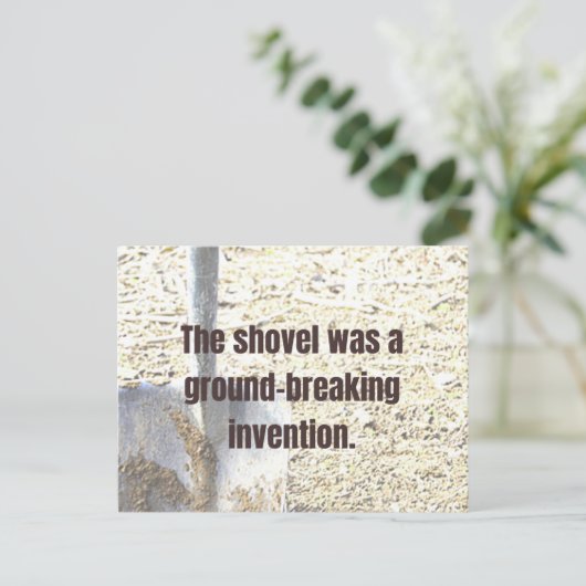 DAD JOKE Shovel was een baanbrekende uitvinding Briefkaart (Staand voorkant)