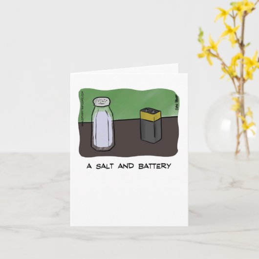 Dad Joke Vaderdag Kaart - A Salt & Battery (Gele Bloem)