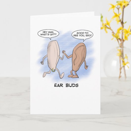 Dad Joke Vaderdag Kaart - oordopjes (Gele Bloem)