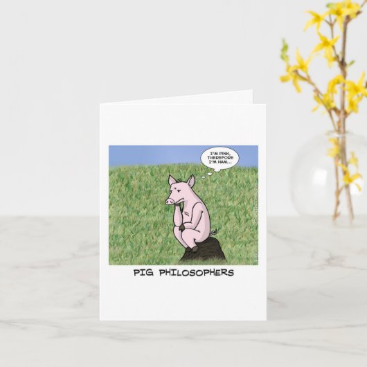 Dad Joke Vaderdag Kaart - Varkensdenker (Gele Bloem)