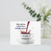 DAD JOKE: Waarom heeft het koffiedossier een polit Briefkaart (Staand voorkant)