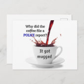 DAD JOKE: Waarom heeft het koffiedossier een polit Briefkaart (Voorkant / Achterkant)