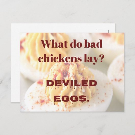 Dad Joke: What do bad chickens lay? Briefkaart (Voorkant / Achterkant)