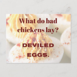 Dad Joke: What do bad chickens lay? Briefkaart
