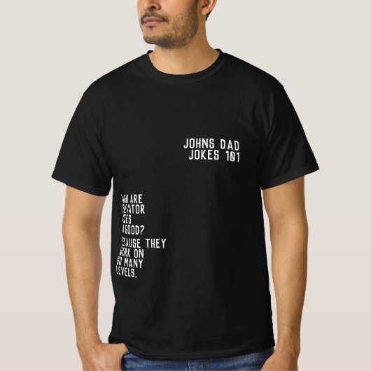 DAD JOKES 101 Vaderdag Black FUNNY GUY T-shirt (Voorkant)