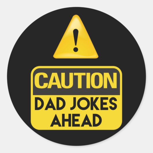 Dad Jokes Ronde Sticker (Voorkant)