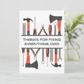 Dad Klusjesman, Gereedschap, Vaderdag, Papa Verjaa Feestdagenkaart (Staand voorkant)