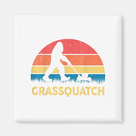 Dad Lawn Mowing Grquatch Bigfoot Mower Gift Funny  Magneet (Voorkant)