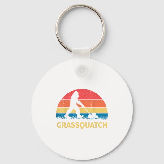 Dad Lawn Mowing Grquatch Bigfoot Mower Gift Funny Sleutelhanger (Voorkant)