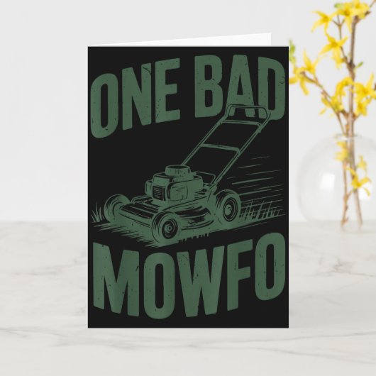 Dad Lawn Mowing One Bad Mowfo Mower Gift Funny Dad Kaart (Gele Bloem)