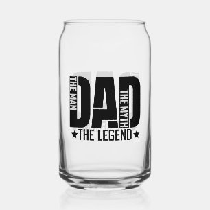Dad Legend Man Blikvorm Glas