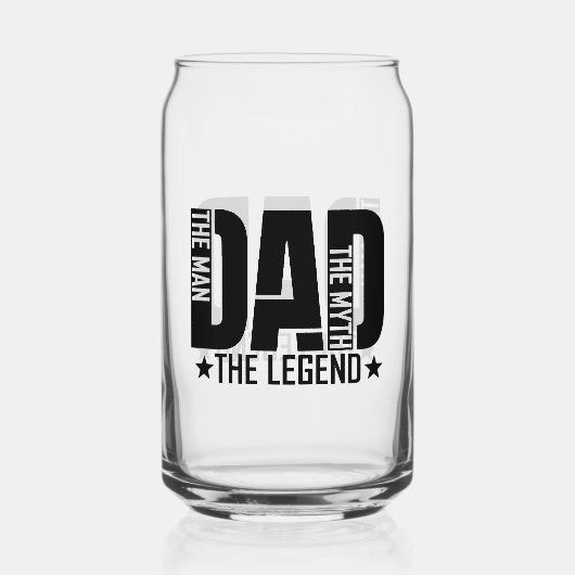 Dad Legend Man Blikvorm Glas (Voorkant)