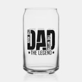 Dad Legend Man Blikvorm Glas (Achterkant)