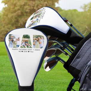 DAD Letter Cutout Photo Collage Custom Text Golf H Golfheadcover