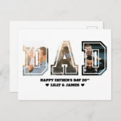 DAD Letter Cutout Photo Collage Vaderdag Briefkaart (Voorkant / Achterkant)
