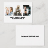 DAD Letter Cutout Photo Collage Vaderdag Notitiekaartje (Voorkant / Achterkant)