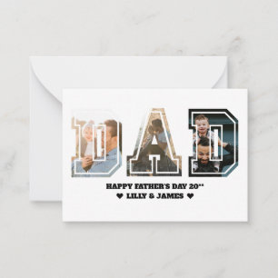 DAD Letter Cutout Photo Collage Vaderdag Notitiekaartje