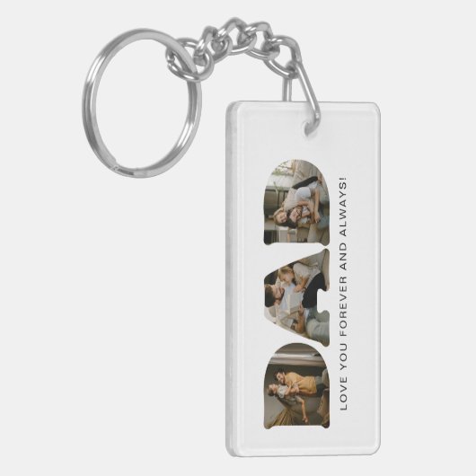 DAD Letter Photo Collage Sleutelhanger (Voorkant Links)